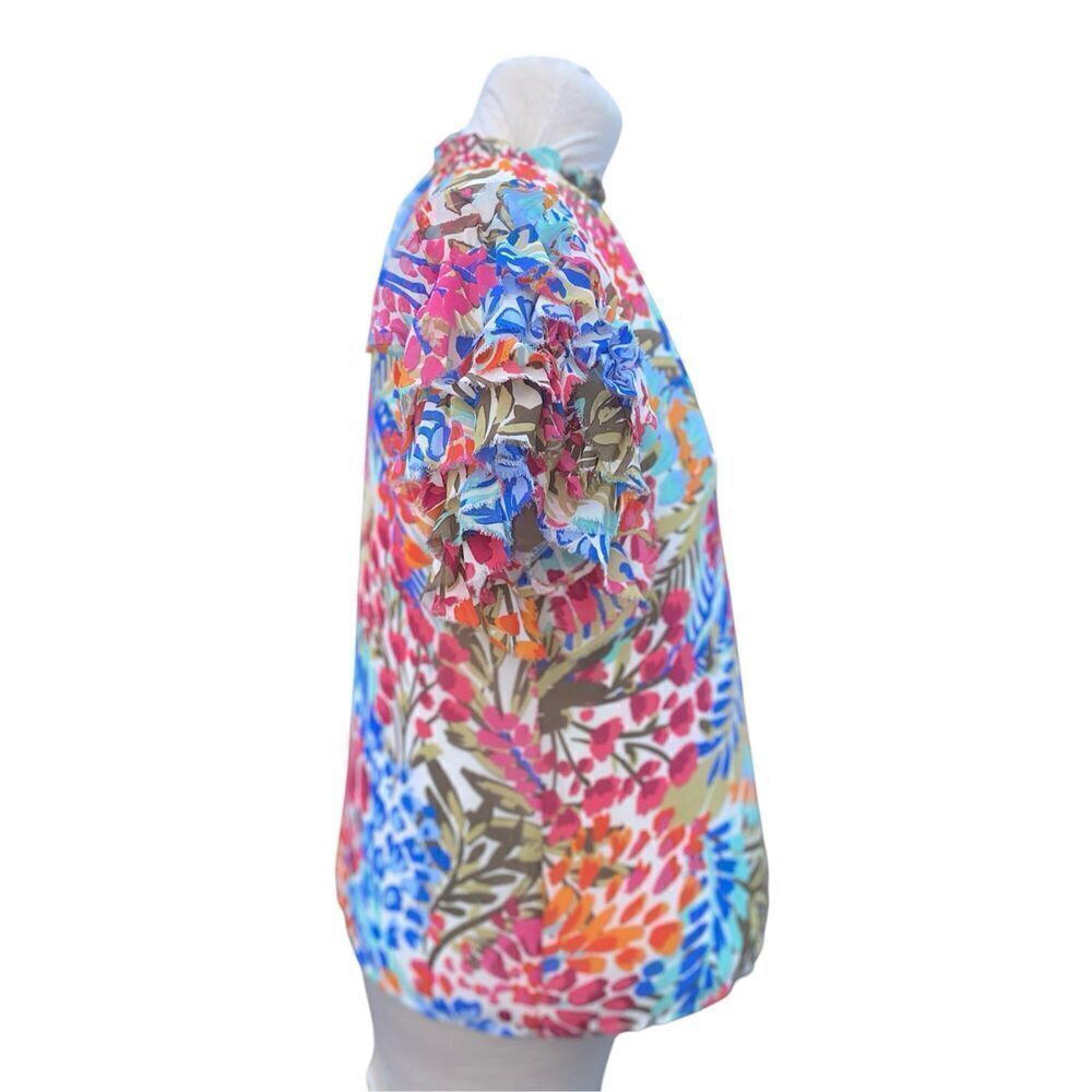 Sugar Lips Floral Top Lined Keyhole Button Back Sz. L Feminine - Picture 8 of 13